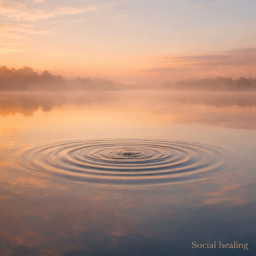 Rimpels in water bij ochtendzon